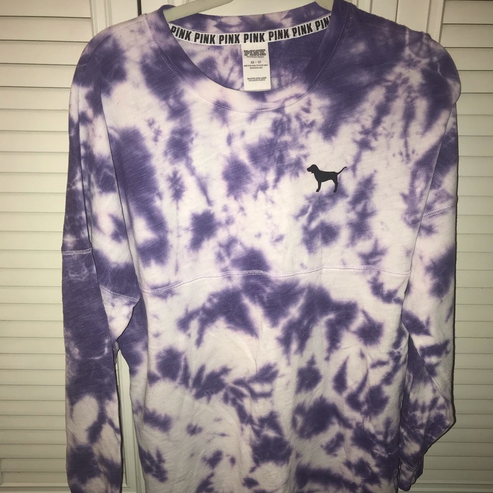VS Pink purple tie dye oversized long sleeve